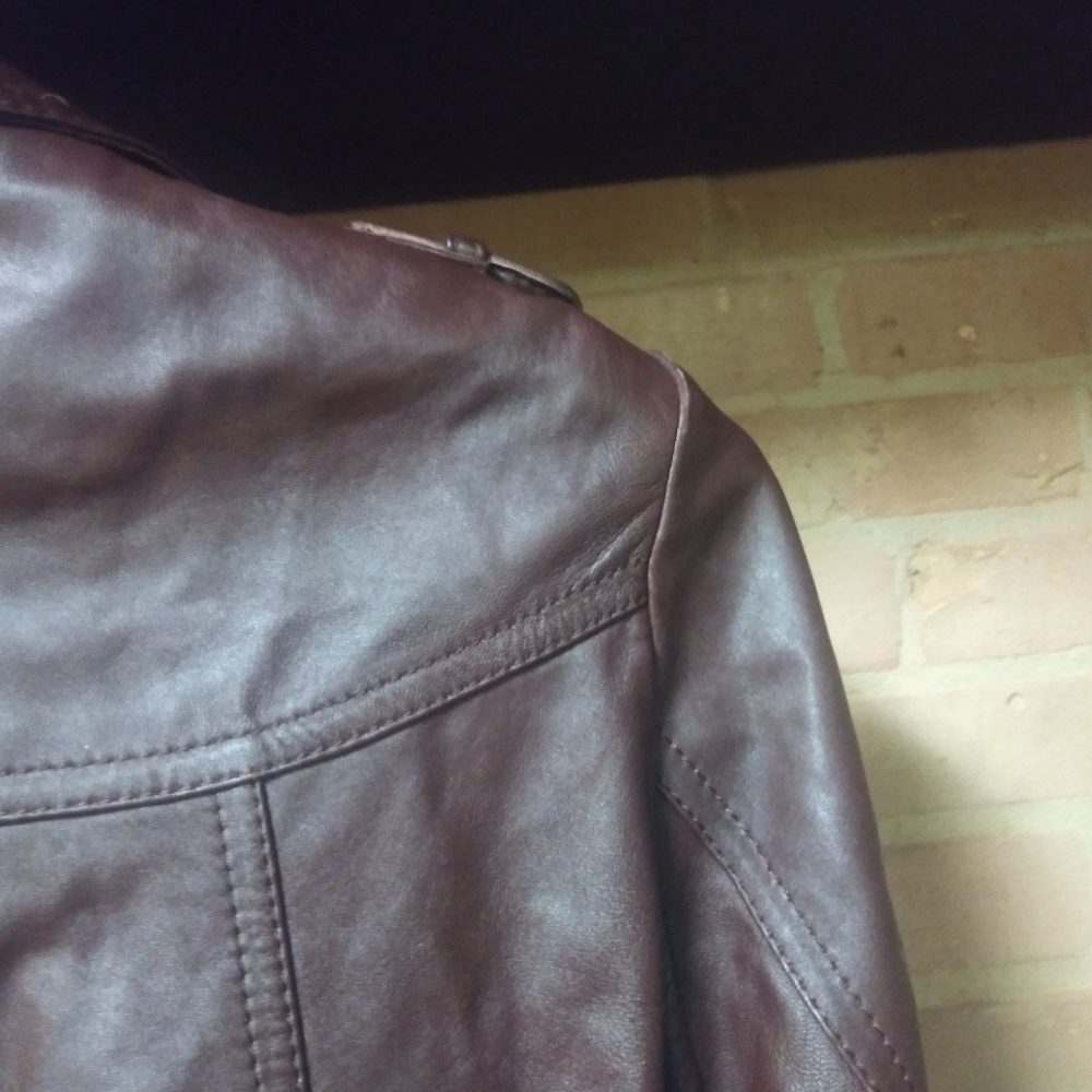 Knoles & Carter | Just reduced!! 🍑 Italian Lambskin Leather Jacket Wine - Picture 6 of 8